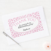 Dank u - 80ste Nummerpatroon Roze en Wit Rechthoekige Sticker (Envelop)