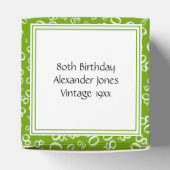 "Dank u" 80ste verjaardag groen nummer patroon Bedankdoosjes (Bovenkant)