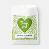 Dank u 80ste willekeurige nummer patroon groen/wit bedankzakje (Voorkant)