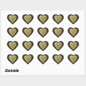 Dank u - 80th Nummer Patroon Goud en Zwart Hart Sticker (Vel)