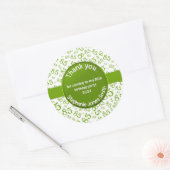 Dank u: 85 Verjaardag Groen/Wit Getal Patroon Ronde Sticker (Envelop)