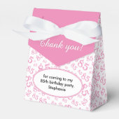Dank u 85e roze/wit willekeurig nummerpatroon bedankdoosjes (Voorkant Zijde)