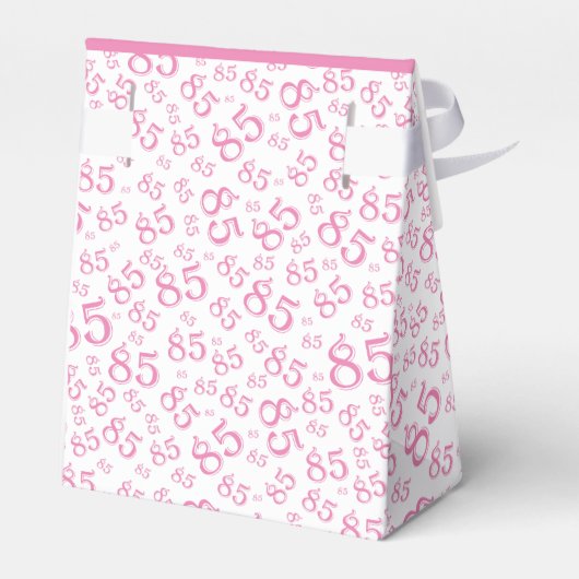 Dank u 85e roze/wit willekeurig nummerpatroon bedankdoosjes (Achterkant)