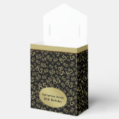 Dank u 85e zwart/goud willekeurig nummerpatroon bedankdoosjes (Geopend)