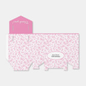 Dank u 90ste verjaardag roze/wit patroon bedankdoosjes (Uitgevouwen)