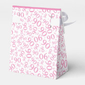 Dank u 90ste verjaardag roze/wit patroon bedankdoosjes (Achterkant)