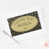 Dank u - 90th Nummer Patroon Goud en Zwart Rechthoekige Sticker (Envelop)