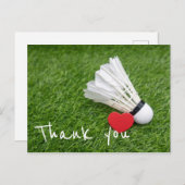 Dank u aan Badmintonspeler met Shuttlecock Briefkaart (Voorkant / Achterkant)