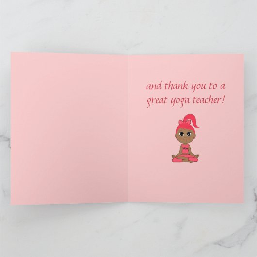 Dank u aan een Leraar van de Yoga Bedankkaart (Binnen)