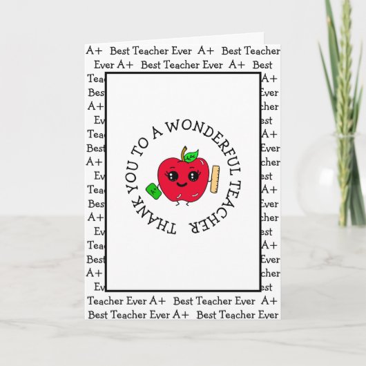 Dank u aan een Wonderful Leerlingenwaardering Kaart (Voorkant)