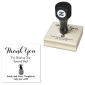 Dank u aangepaste ananas bruiloft rubberen stempel (Gestempeld)