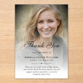 Dank u aangepaste begrafenis foto sympathie acryl uitnodigingen (Voorkant)