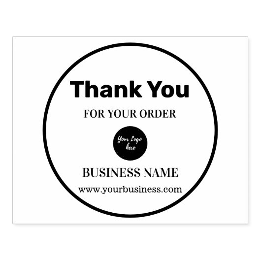 Dank u aangepaste elegante script cirkel tekst rubberstempel (Afrduk)