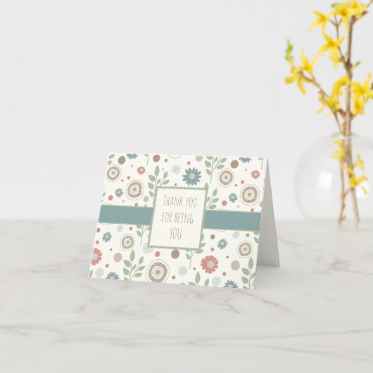 Dank u Aangepaste Inspirivity Floral Notecard Kaart (Gele Bloem)