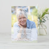 Dank u aangepaste rouwfoto begrafenis Kaart (Staand voorkant)