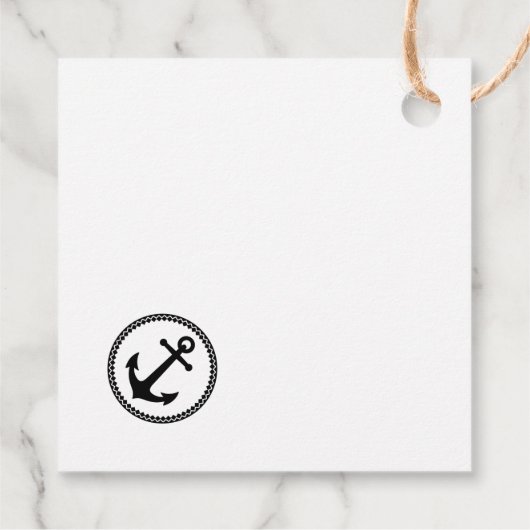 Dank u Aangepaste tekst nautische Zee anker zwart Bedankjes Labels (Achterkant)