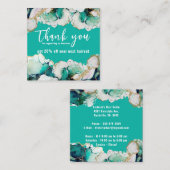 Dank u Abstracte groene elegante zaken Vierkante Visitekaartje (Voorkant / Achterkant)