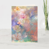 Dank u Abstracte Verf en Bloemen Kaart (Voorkant)