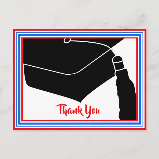 Dank u Afstudeerder Pet Rood Wit en Blauw Briefkaart (Voorkant)