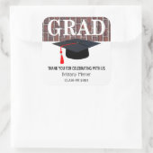 Dank u Afstuderen Vierkante Sticker (Tas)