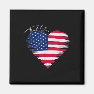 Dank u Amerikaanse vlag hart Amerikaanse patriotti Magneet