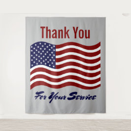 Dank u Amerikaanse vlag veteranen foto achtergrond Wandkleed