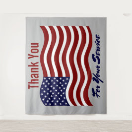 Dank u Amerikaanse vlag veteranen foto achtergrond Wandkleed