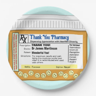 Dank u apotheek papieren bordje