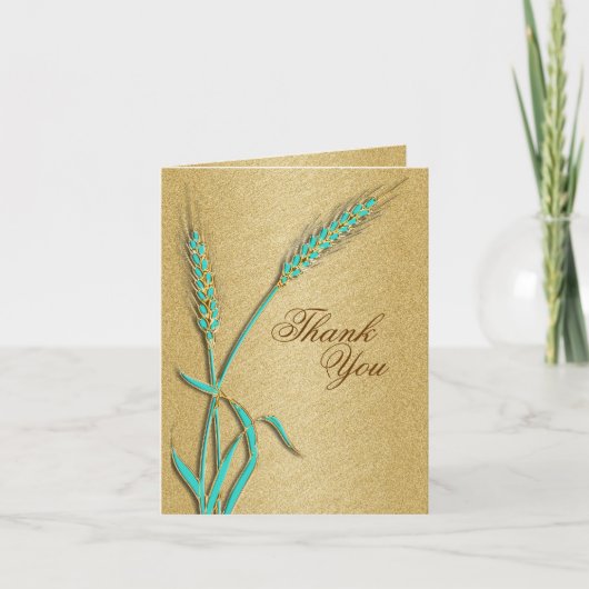 "Dank u" aqua gouden bruiloft sjabloon (Voorkant)