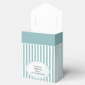Dank u - Aqua Simple Stripes Patroon Bedankdoosjes (Geopend)