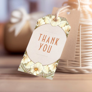 Dank u Art Nouveau Mucha Gift Labels Cadeaulabel