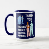 Dank u Artsen Verpleegkundigen Essential Workers Mok (Links)