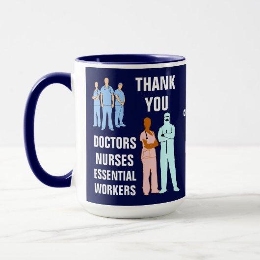 Dank u Artsen Verpleegkundigen Essential Workers Mok (Links)