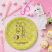Dank u BA-BEE Baby shower Yellow Polkadot Papieren Bordje (Feest)