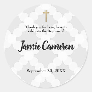 Dank u Baby Boy doop doopsel Ronde Sticker