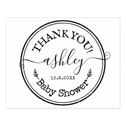 Dank u Baby shower Aangepaste  Script Rubberstempel (Afrduk)