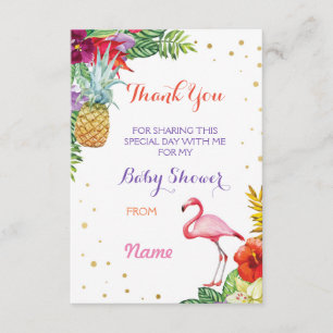 Dank u Baby shower Flamingo Aloha Luau Cards Bedankkaart