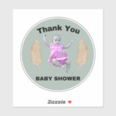 Dank u Baby shower Klassic Round ticker Sticker (Vel)