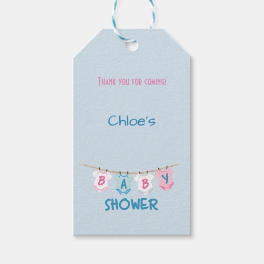 Dank u Baby shower Lay-out Cadeaulabel (Voorkant)