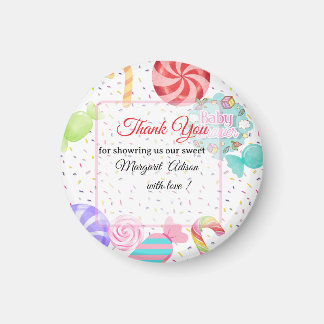 Dank u baby shower magneet