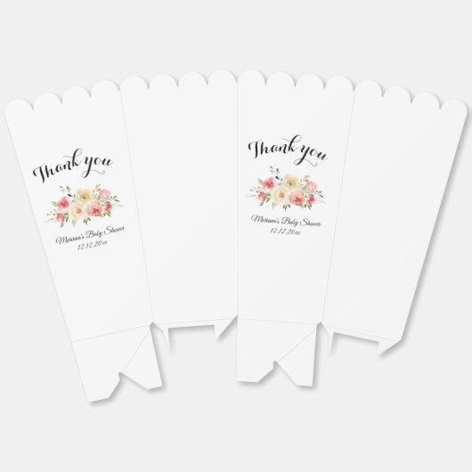 Dank u Baby shower waterverf zomerbloemen Bedankdoosjes (Ongevouwen)