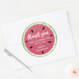 Dank u Baby shower Zomer Watermeloen Ronde Sticker