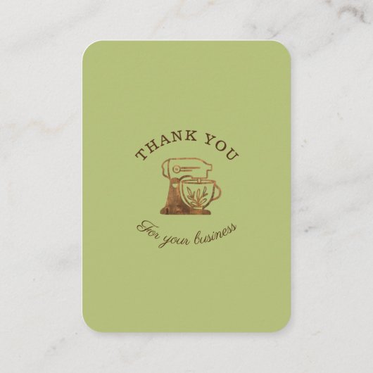 Dank u Bakery Stand Mixer Behuizing Kaart (Achterkant)