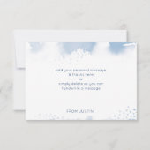 DANK U BAR MITZVAH modern sterrenblauw waterverf Bedankkaart (Achterkant)