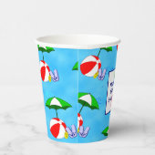 Dank u Beach Ball Pool Paraplu Party Papieren Bekers (Rechts)