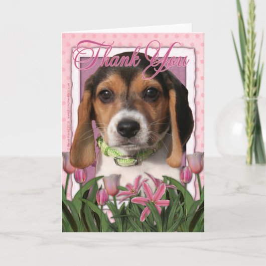 Dank u - Beagle Puppy Bedankkaart (Voorkant)