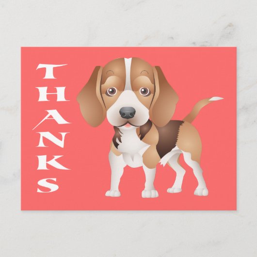 Dank u Beagle Puppy Dog Greeting Post Kaart (Voorkant)