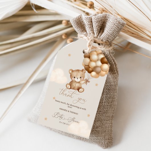 Dank u Beary Veel Baby shower Cadeaulabel