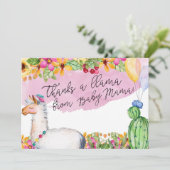 Dank u Bedankt een Llama van Baby Mama Card (Staand voorkant)