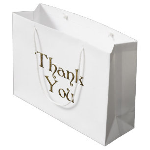 Dank u Bedankt Golden Typography Text Elegant Large Cadeauzakje